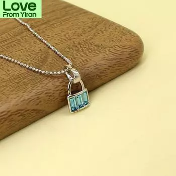 Миниатюрный женский хрустальный ключ-подвеска, женское рождественское колье, массивное, щедрое, позолоченное 18-каратным белым золотом, темпераментное модное ожерелье 40cm