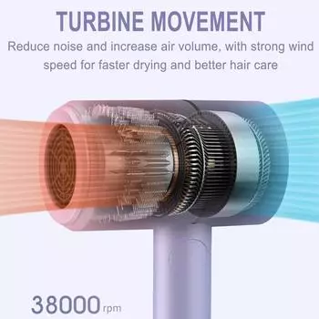 Мини-фен для волос с синим светом, отрицательный ион, фен для волос, нагревающий и охлаждающий, высокая мощность, электрический фен для волос, бытовой us