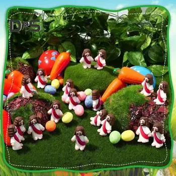 Мини-фигурка Иисуса, ПВХ, фигурка Спасителя Иисуса, модель, статуя, скульптура, украшение для рабочего стола, пасхальный орнамент, рождественский фестиваль, подарок 12pcs синий