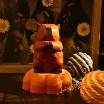 Мини-фигурка капибары, резиновая мультяшная капибара, украшение ручной работы, настольная скульптура животных для A