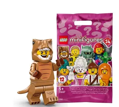 Мини-фигурка LEGO Series 24, костюм для косплея Fan T-Rex GuyT-Rex [71037-6]