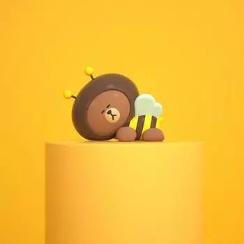 Мини-фигурка машинки Line Friends, 1 штука, коричневая пчела