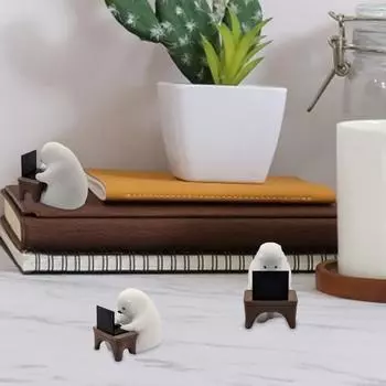 Мини-фигурка медведя-кодера, миниатюрная компьютерная статуэтка медведя, напечатанная на 3D-принтере, украшение для домашнего рабочего стола, декор для офисных работников, подарок