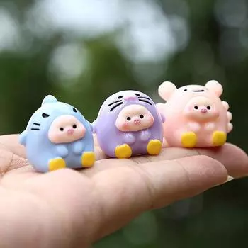Мини-фигурка милых животных, модель животного, мох, микропейзаж, домашний декор, миниатюрные сказочные садовые украшения, аксессуары A4