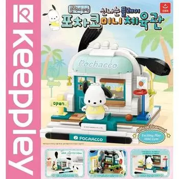 Мини-фигурка Pochaco Gym, сделанная из блоков Sanrio Characters, 1 шт., популярный персонаж в Корее