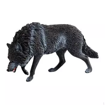 Мини-фигурка волка, ранние развивающие игрушки, ручная роспись, модель, реалистичная подробная фигурка для чёрный