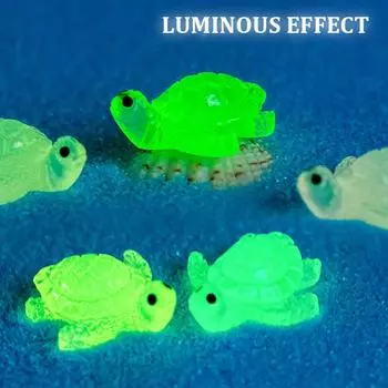 Мини-фигурки черепах, 10 шт., крошечные светящиеся миниатюрные миниатюрные микропейзажи из смолы, украшение для творчества, сказочный сад, украшение для дома 7