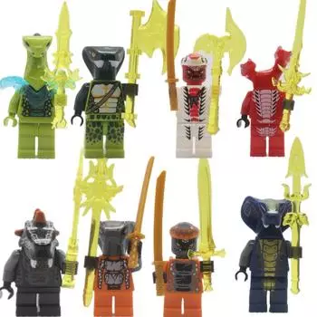Мини-фигурки из фильма «Скелет змеи» с оружием, строительный кирпичный блок, модель, детский подарок на день для мальчиков, детей No Box