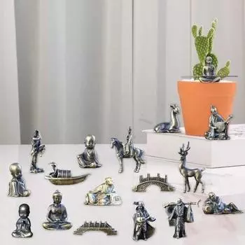 Мини фигурки статуэтка ретро сплав миниатюрные фигурки статуэтка настольный микро ландшафтный орнамент для стола рокарий цветочный горшок