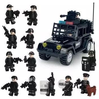 Мини-фигурки Yogo Block Военная серия, Специальная мобильная группа SWAT