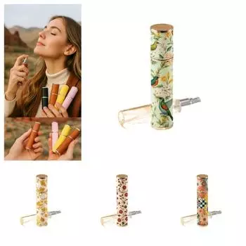 Мини-флакон для духов из искусственной кожи 10 мл, пустые косметические контейнеры, новый вращающийся флакон для путешествий 06