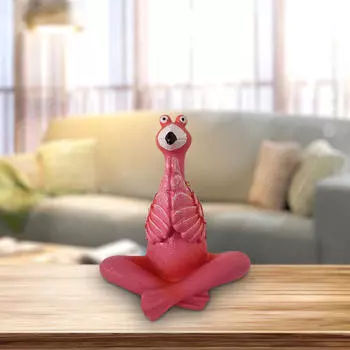 Mini Flamingo Figurine Garden Resin Lawn Statue Decoration for Table