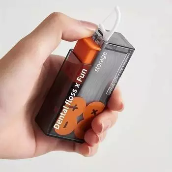 Mini Floss Box with Automatic Pop-Up Toothpick Holder, Portable Floss Stick Organizer and Dispenser