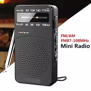 Мини-FM/AM FM87-108 МГц карманное портативное радио цифровая настройка радиоприемник MP3 музыкальный плеер радиоприемники или погодные трансляции на открытом воздухе чёрный