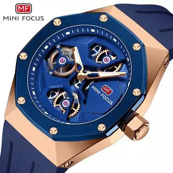 MINI FOCUS Часы Повседневные мужские часы Водонепроницаемые кварцевые часы Полые спортивные мужские кварцевые часы