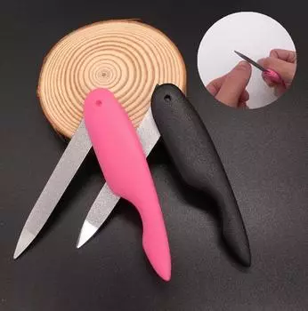 Mini Folding Nail File Washed and Polished Manicure File Double Sided Frosted Abs Plastic Material Nail Art Tools розовый