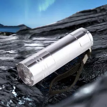 Мини-фонарик для кемпинга, карманный компактный светодиодный фонарик для выживания серебряный