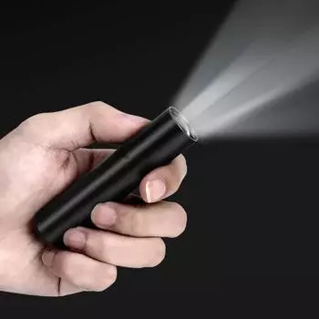 Мини-фонарик из алюминиевого сплава, зарядка через USB, встроенная литиевая батарея 14500, портативный светодиодный фонарик 1 PCS