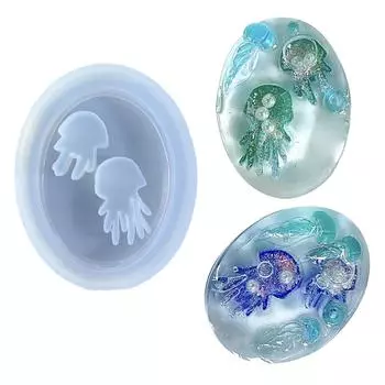 Мини-формы для шейкера из смолы в виде медузы, подвеска ручной работы, силиконовые формы для украшения, зыбучий песок, форма для брелка, легко моется
