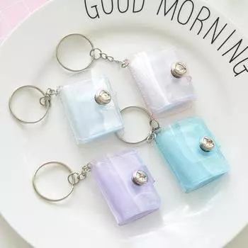 Мини-фотоальбом с перекидной страницей, блестками, прозрачным кольцом-защелкой, 16 карманов, держатель для карточек, подарок на память A синий