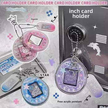 Мини-фотодержатель OOPSDAY Retro Tamagotchi с подвеской в виде звезды фиолетовый