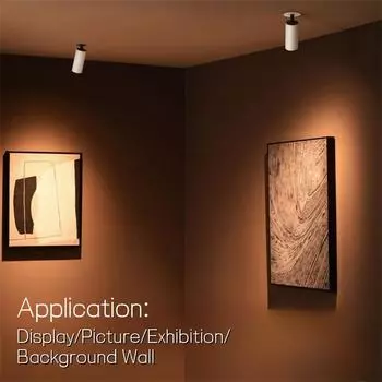 Mini Frameless LED Ceiling Downlight Recessed Small Beam Angle Focus Picture Lamps Bedroom Cabinet Gallery Spot Lighting Fixture Warm White 3000K