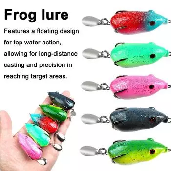 Mini Frog Soft Bait 12g Double Hide Hook Fishing Lure Bait Frog Thunder Artificial Bionics Frog U2O1 E-12g