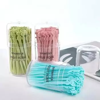 Мини-фрукты Зубочистки Лапша быстрого приготовления Кухня Дома Аксессуары Столовые приборы Вилка Дети Обед Животные Ферма Украшения Еда Мультфильм