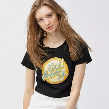 Мини-футболка GU by Uniqlo с графическим рисунком и коротким рукавом в стиле ретро 01 OFF WHITE/XS