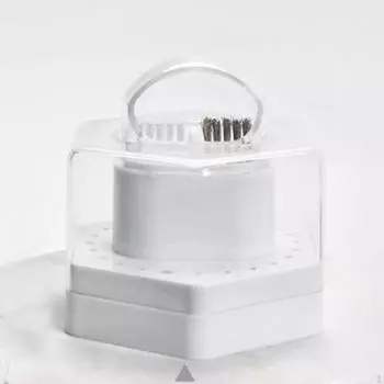Мини-футляр для чистки сверл для ногтей, портативный персональный салонный акриловый инструмент, домашний держатель белый