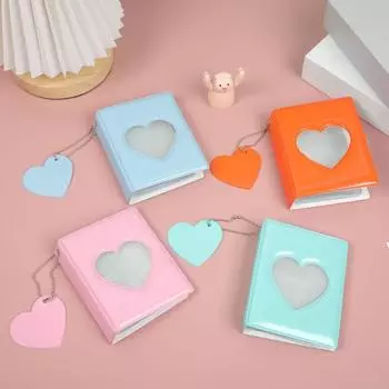 Мини-футляр для хранения фотографий 32 кармана, украшения для дома, аксессуары для дома, инструменты, 3-дюймовый держатель для фотокарточек Heart Love Hollow, оптовая продажа CHINA