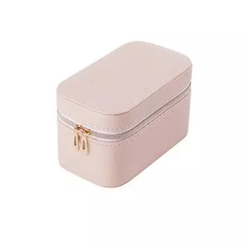 Мини Футляр для Хранения Серег из ПУ Кожи, Витрина для Ювелирных Изделий, Простой Держатель для Колец, Отпуск розовый
