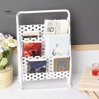 Мини-газетный стенд 1/12 масштаб кукольный домик металлический журнальный стенд имитация книжной полки кукольные аксессуары для детей чёрный