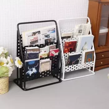 Мини-газетный стенд 1/12 масштаб кукольный домик металлический журнальный стенд имитация книжной полки кукольные аксессуары для детей белый