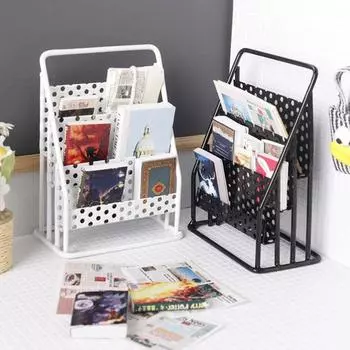 Мини-газетный стенд 45303, масштабная металлическая стойка для журналов в кукольном домике, имитация книжной полки, аксессуары для кукол чёрный