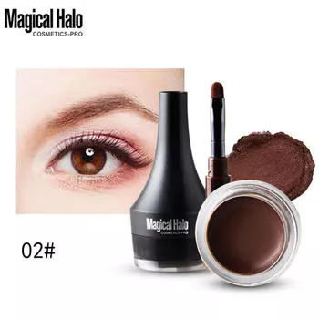 Мини-гель-подводка для глаз с кистью для макияжа, косметический черный водостойкий карандаш для глаз коричневый