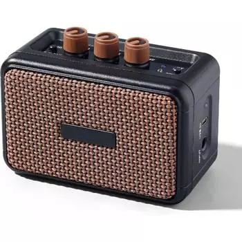 Мини-гитарный усилитель - беспроводной гитарный усилитель BT мощностью 5 Вт с двумя динамиками, аккумуляторная батарея, режимы Clean/Overdrive, разъем для наушников