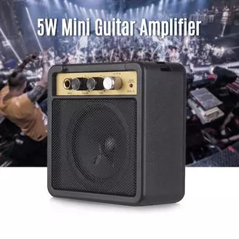 Мини-гитарный усилитель, динамик, 5 Вт, вход 6,35 мм, наушники 1/4 дюйма