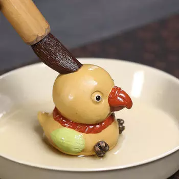 Мини глиняная скульптура попугая, фигурка чайного питомца, настольное украшение, модель кунг-фу для комнаты