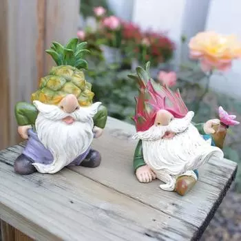 Мини-гномы, фигурка, фруктовый гном, орнамент, очаровательный внешний вид, водонепроницаемый, устойчивый к ультрафиолетовому излучению, ананасы, гномы A