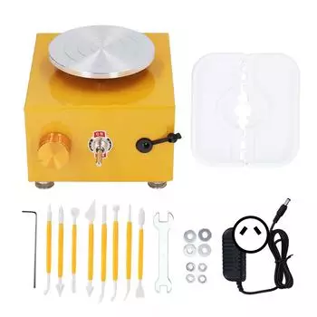 Мини гончарный круг желтый маленький миниатюрный школьный учебный гончарный круг машина для художественных промыслов EU Plug
