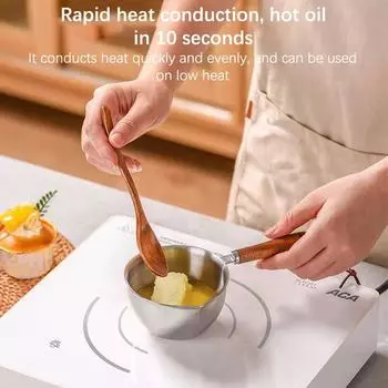 Мини-горшок для масла из нержавеющей стали 410, мини-горшок для молока, маленькая кастрюля для кипячения масла, плавильный горшок, подогреватель масла, кухонная сковорода S