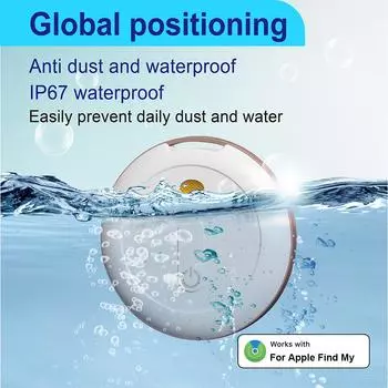 Мини GPS-трекер Bluetooth5.0 для Apple iOS Find My APP Умное отслеживание ключей для собак Аксессуары Светоотражающие ошейники для домашних животных Finder Tag розовый