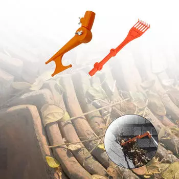 Мини-грабли для очистки желобов, легкий садовый инструмент, простой в использовании, удобный помощник для листьев на крыше