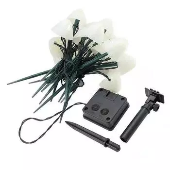 Мини Грибные Солнечные Огни 8 Режимов Светодиодная Водонепроницаемая Гирлянда для Садовой Дорожки Наружное Украшение для Сада 3.45meter 10Bead Colorful