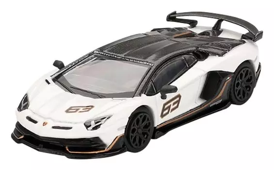 MINI GT Lamborghini Aventador SVJ 63 Bianco Asopo Готовое изделие 1/64 (белый) (Левый руль) MGT00842-BL