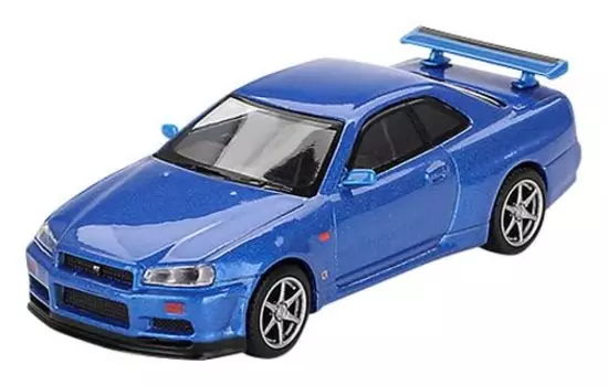 MINI GT MiJo Exclusives Nissan Skyline R34 V Spec Bayside Blue Finished Product 1/64 GT-R (Right Handle)