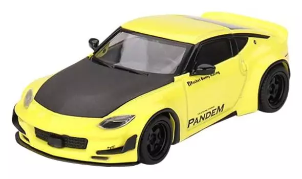 MINI GT MiJo Exclusives Pandem Nissan Z Ikazuchi Yellow Готовый продукт 1/64 (Правая ручка)