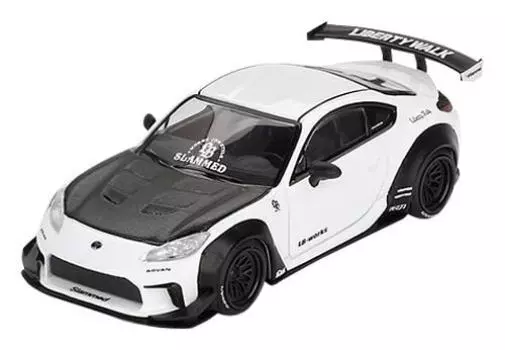 MINI GT MiJo Exclusives Toyota GR86 White Hand Completed Product 1/64 LBNation (Left Drive)