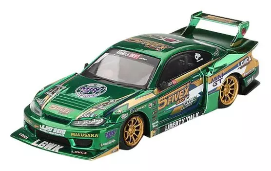 MINI GT Nissan Silhouette Silvia S15 2024 LBWK Fausto Racing Готовое изделие 1/64 LB-Super (Правый руль) MGT00858-R